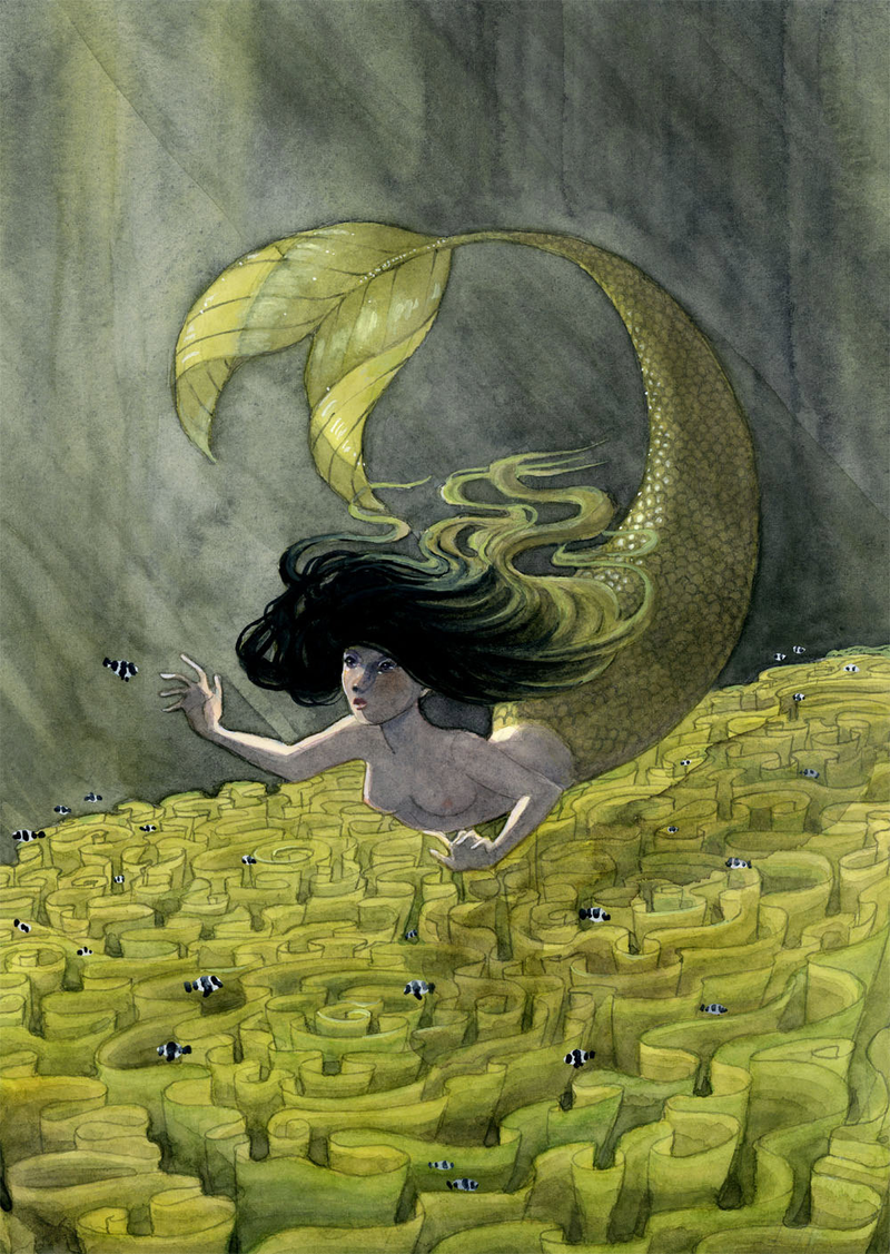 Illustration for article titled Stunning Paintings Of Mermaids Inspired By Real Underwater Life (NSFW)